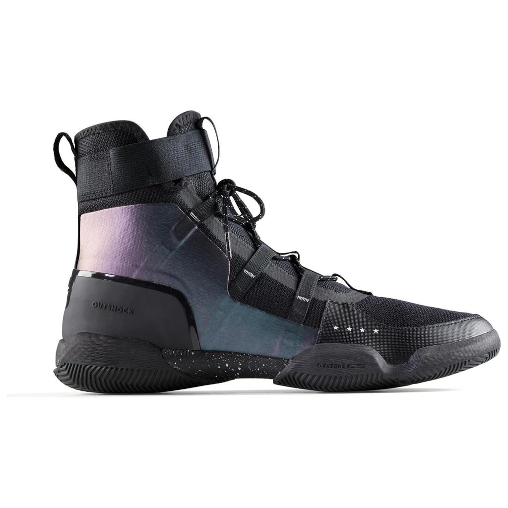 DECATHLON 900 Casual Versatile Shock-Absorbing Wear-Resistant Mid-Top Boxing Shoes Unisex Black Silver