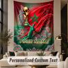 Custom Text Tapestry Morocco Football Print Wall Tapestry Indoor Living Room Wall Decor