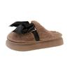 Fairy Wind Bow Slippers Female 2025 Autumn and Winter Fashion Girl Heart Indoor Warm Ins Plush Cotton Slippers