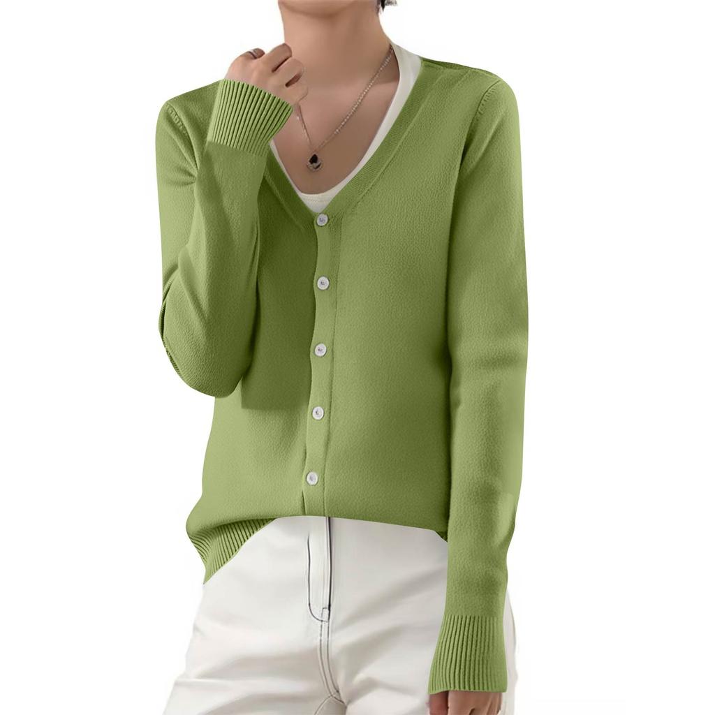 Women's Fashionable Casual Solid Color Long Sleeve Top