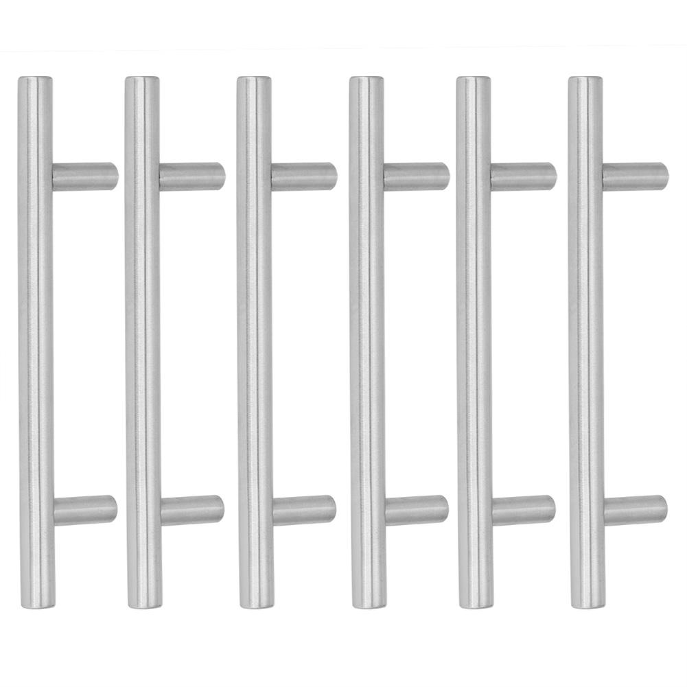 6 Stück Edelstahl T-Stangengriff Langlebige Möbelbeschläge für Kleiderschränke Schublade Schrank Schuppen