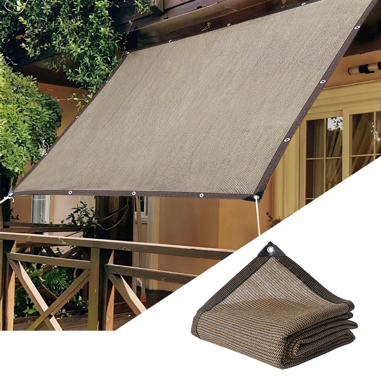 

Haikawi Sun 2м x Солнцезащитный экран Конфиденциальность УФ Легкий для балкона Солнцезащитный экран Тень, 3м, Экран, Навес, Тень, Экран, Защита, Установка, Высокая плотность