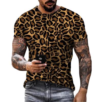 Sommer Kreative Mode 3D HD Druck T-Shirt Herren Persönlichkeit Leopard Trend Retro Harajuku Street Hip-Hop Casual Top Shirt