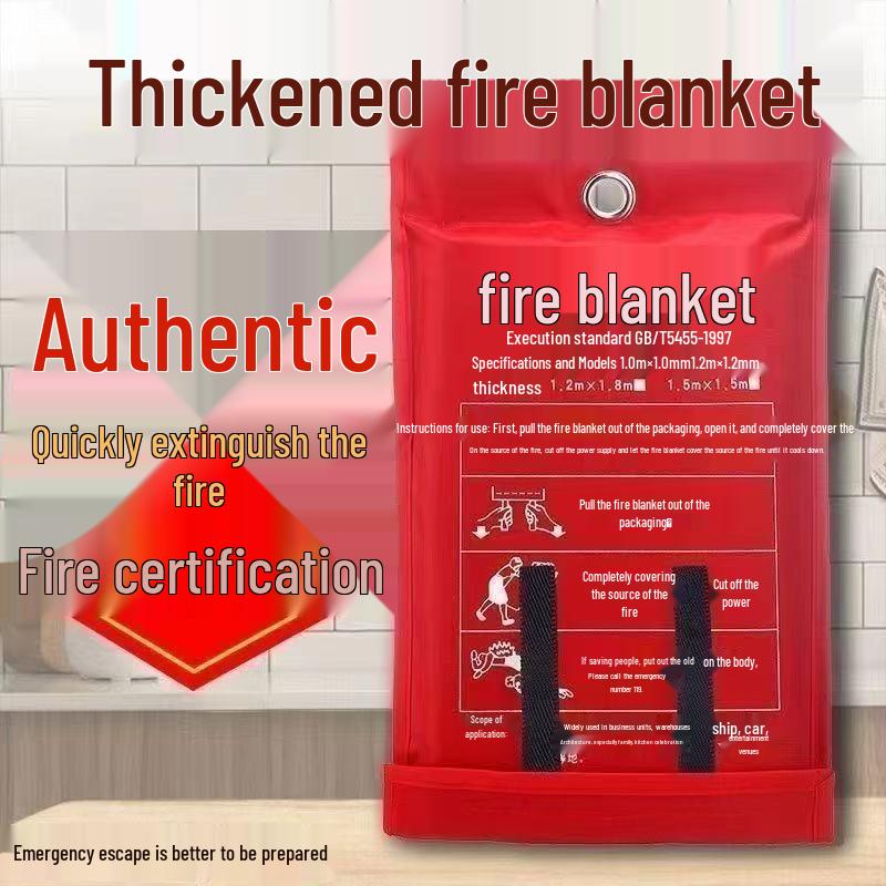 Ognioodporny koc spawalniczy 1x1 metr - Włókno szklane, ucieczka pożarowa i dymoszczelna tkanina trudnopalna