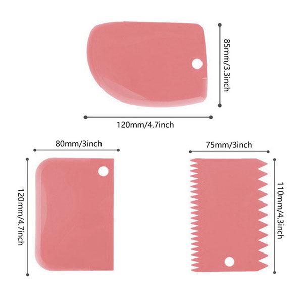 3PCS/Lot Plastic Dough Knife Icing Fondant Scraper Cake Decorating Baking Tool