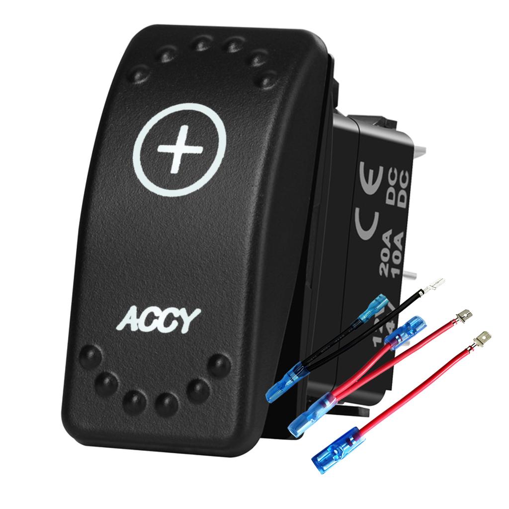 Waterproof White LED Rocker Switch for Light Bar Spot Lights 5P/7P ON-OFF-ON 12V/24V Heavy Duty for Car Boat Truck SUV 4x4 Hilux