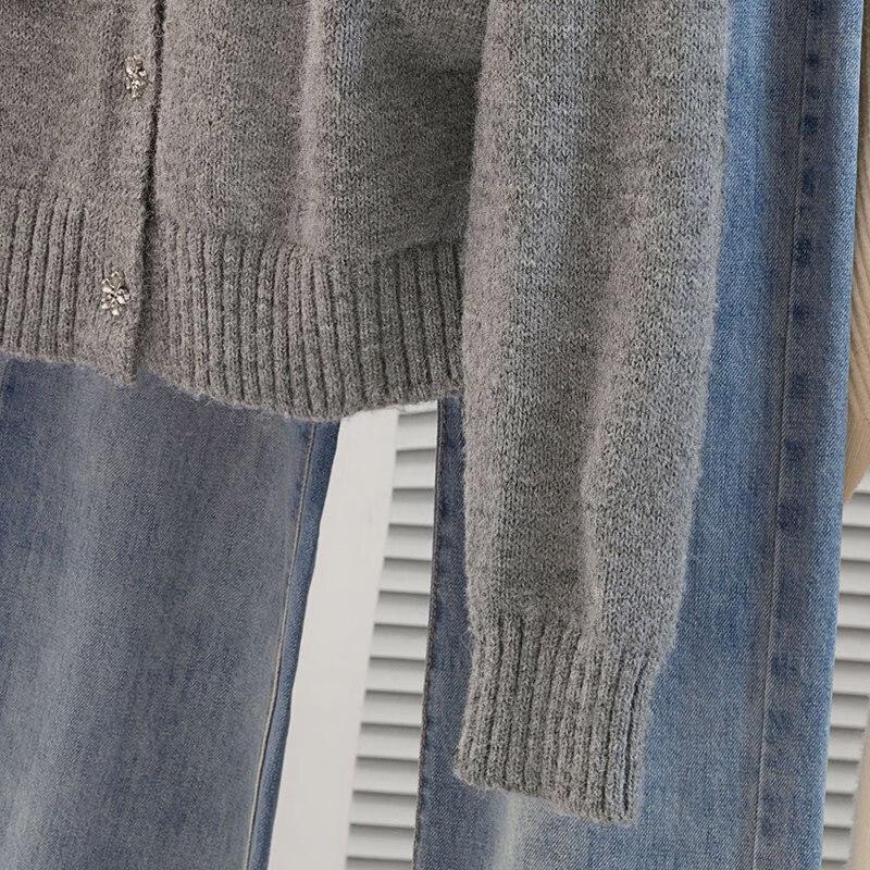 Siboerse Women's Relaxed Fit Contrast Cardigan Sweater