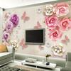 Papel de Parede 3d Estilo Europeu Retrô Joias Flor Borboleta Murais Sala de Estar TV Romântico 3d Afresco Decoração de Casa