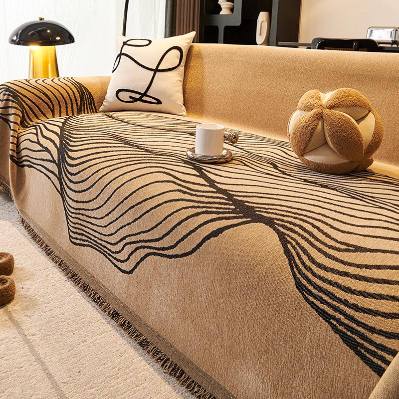 

Retro Style Chenille Sofa Cover - Machine Washable, Non-Slip, Anti-Scratch, One-Piece Throw. 180x130 cm