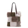 Nananoel Pappy Eco-Fur Patchwork Tote BagA4 Size, Size 2553311016, Large Gray (391)