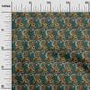 oneOone Cotton Flex Fabric Spiral & Floral Block Printed Craft Fabric BTY 40 Inch