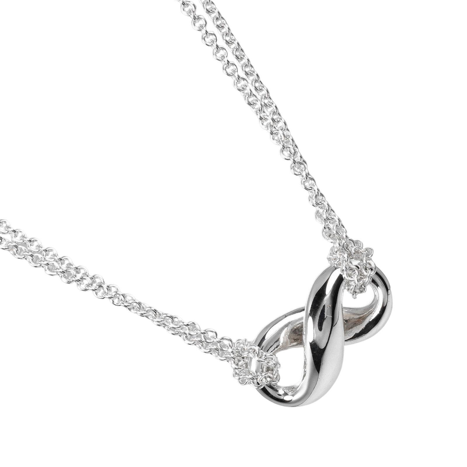 

TIFFANY&Co. Infinity Double Chain Necklace Silver925 7.72g Women Used