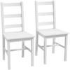 Dining Chairs, Set of 2, Wooden, Slatted Backrests, Non-slip, 41.5 X 46 X 90 Cm, White