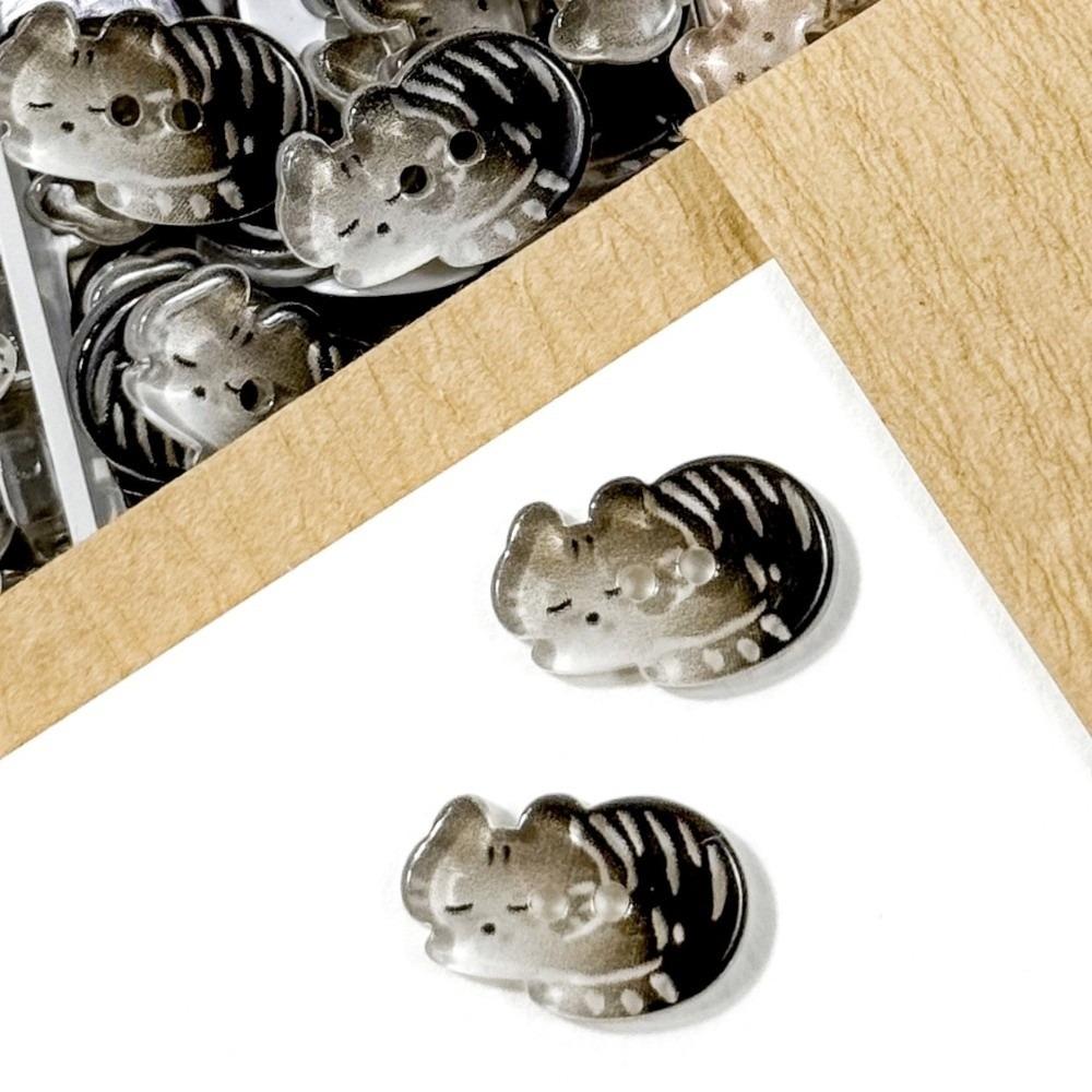 30pcs Resin Kitty Buttons Cute Ginger Cat Buttons Grey Cat Tabby Cat Buttons  Cardigan Sweater