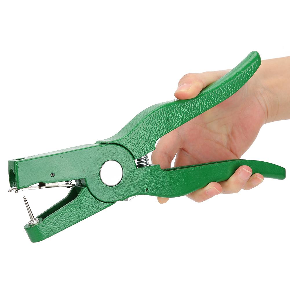 Metal Poultry Ear Tag Plier Equipment Livestock Marking Tool for Farm AnimalsGreen