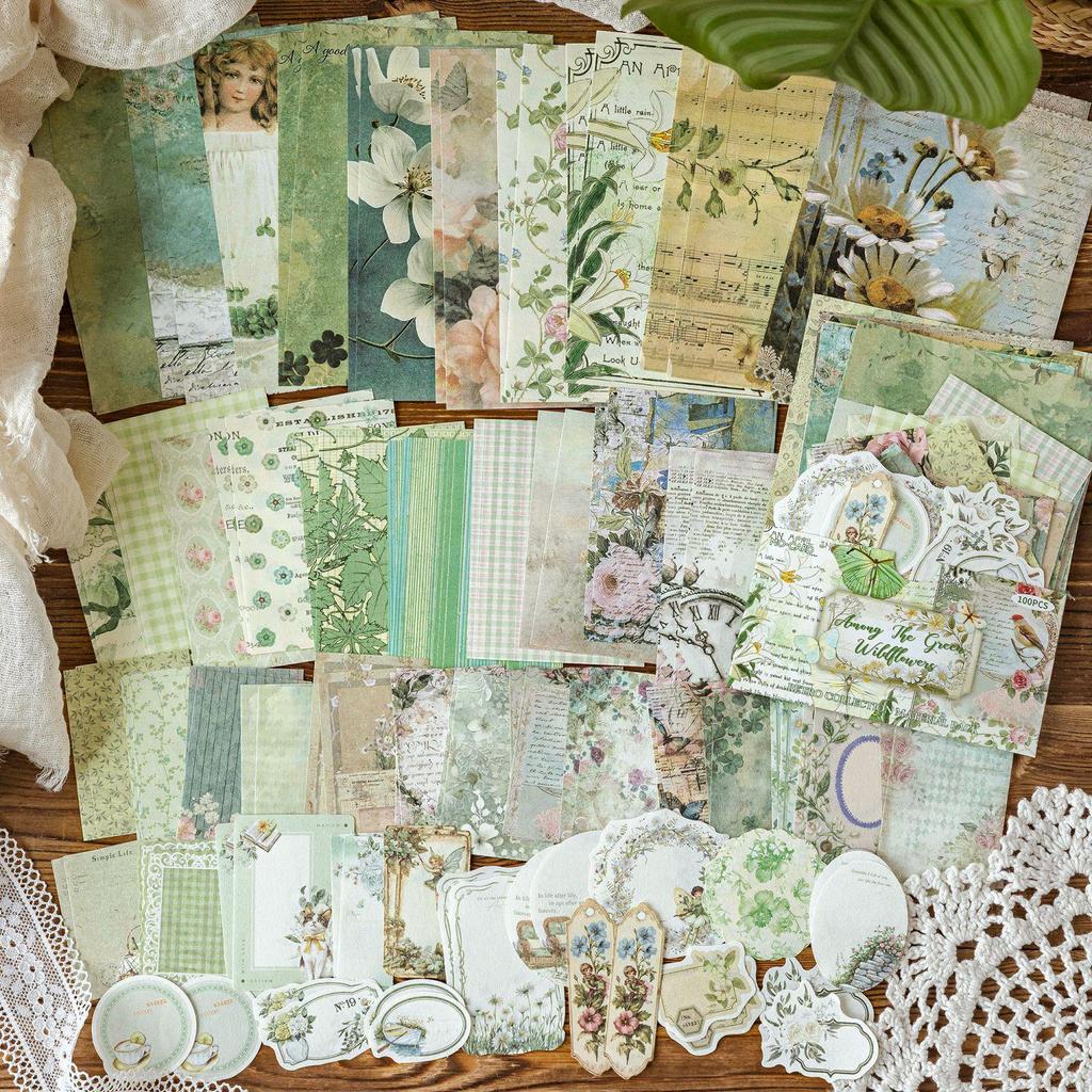 Pastoral Post Office Vintage Non-Adhesive Sticky Notes DIY Bullet Journal Decoration Pack