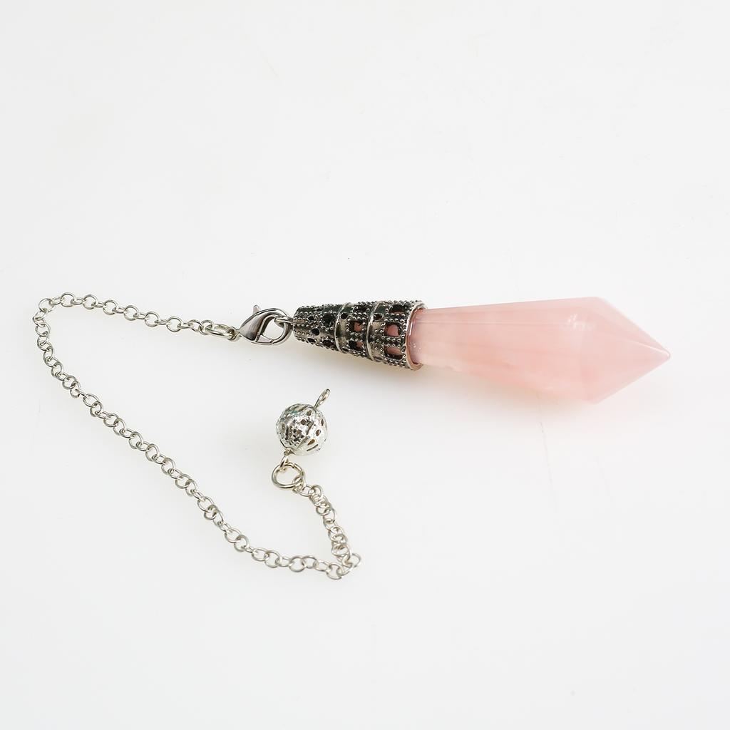 High Quality Natural Crystal Stone Hand Carved Quartz Stone Pendant Necklace Pendulum Pendant