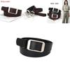 Slim Pu Leather Womens Belt With Matte Silver Closure For Fashion And Work
