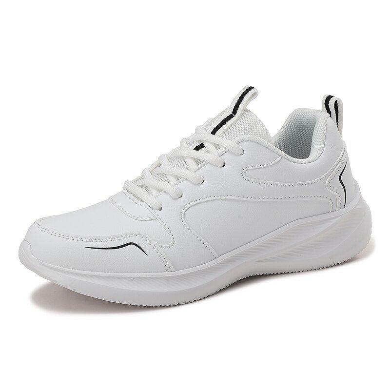 Damen PU-Leder Laufschuhe Elastische Freizeit-Sportschuhe Wasserdichte Outdoor-Trainings-Sneaker Leichte Jogging-Schuhe