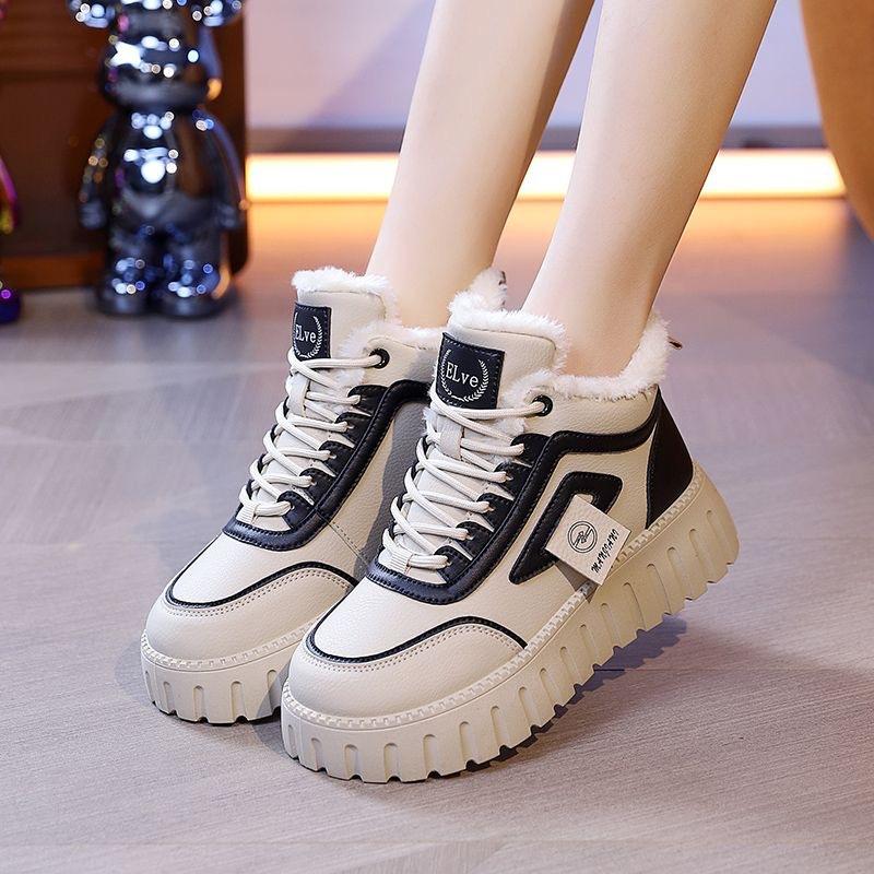 Cotton shoes women's genuine flat-bottomed British autumn and winter new soft-soled lightweight fashion four-season women's shoes wear-resistant KT122