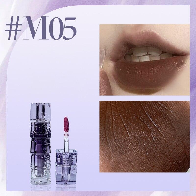 

Ягодно-красный бархатный блеск для губ, долговечная матовая помада для макияжа губ, сексуальный красный грязевой оттенок для губ, водостойкая косметика XYZ