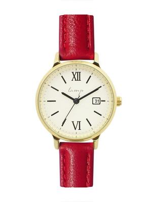 [Follow] Watch Lamp Simple Belt with Date H03419A-1 RD Women's Red