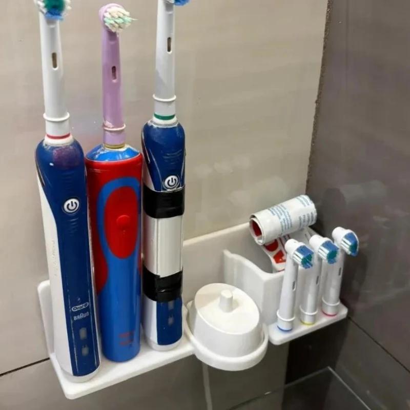 No Drill Adhesive Bathroom Organizer Suitable for Oral B Electric Toothbrush Holder Charger Storage