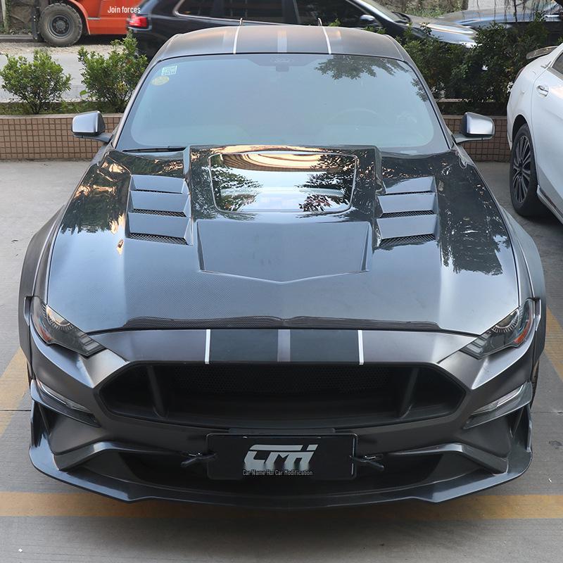 Ford Mustang 18-23 Transparent Carbon Fiber Hood Cover