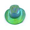 Pearlescent Neon Halloween Hats Colorful Western Cowboy Hat LED Luminous Cowboy Hat  Kids