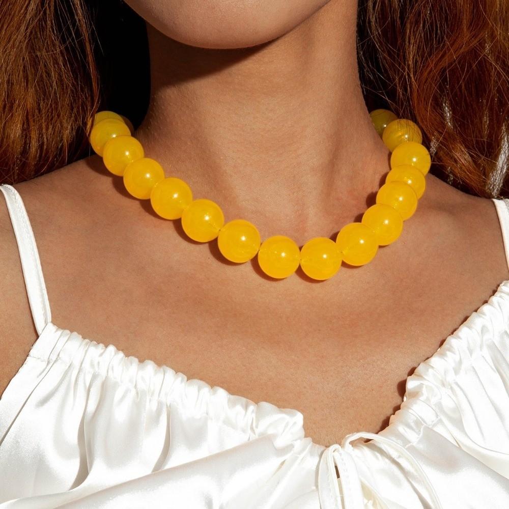 Exaggerated Colourful Choker Elegant Round Necklace Fashion Bohemia Bead Necklace Women Fashion