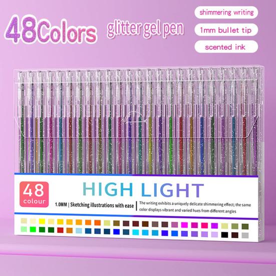 Glitter Gel Pen Set Smooth Writing Colored Drawing Pens Portable Journaling Crafting Doodling Glitter Pens for Adults School Supplies