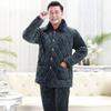 Men's Fleece-Lined Coral Velvet Warm Home Wear Set