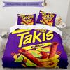 3pcs Takis Fuego Bedding Set Duvet Cover Closure Includes 1 Duvet Cover & 2 Pillowcases, Soft and Comfortable for All Seasons.
