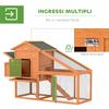 Garden Chicken Coop for 1-2 Chickens with Brooding Area, House and Open Space, Made of Wood and Metal, 179x67x115 Cm