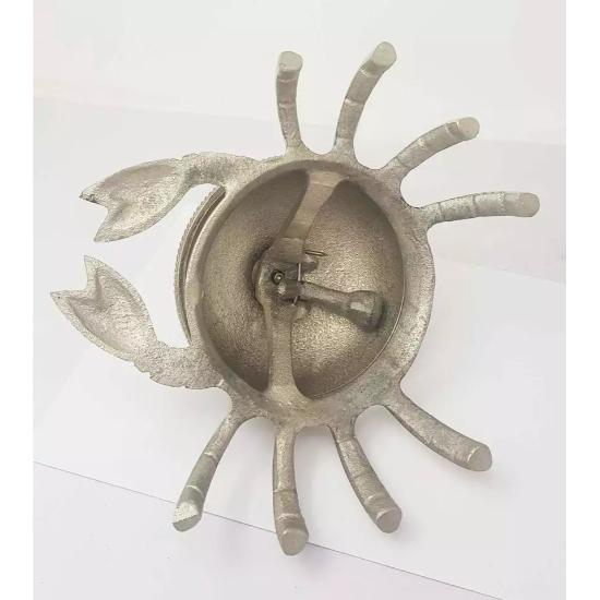 Antique Brass Reception Bell Crab Style Ornate Hotel Desk Bell Table Decor Gift