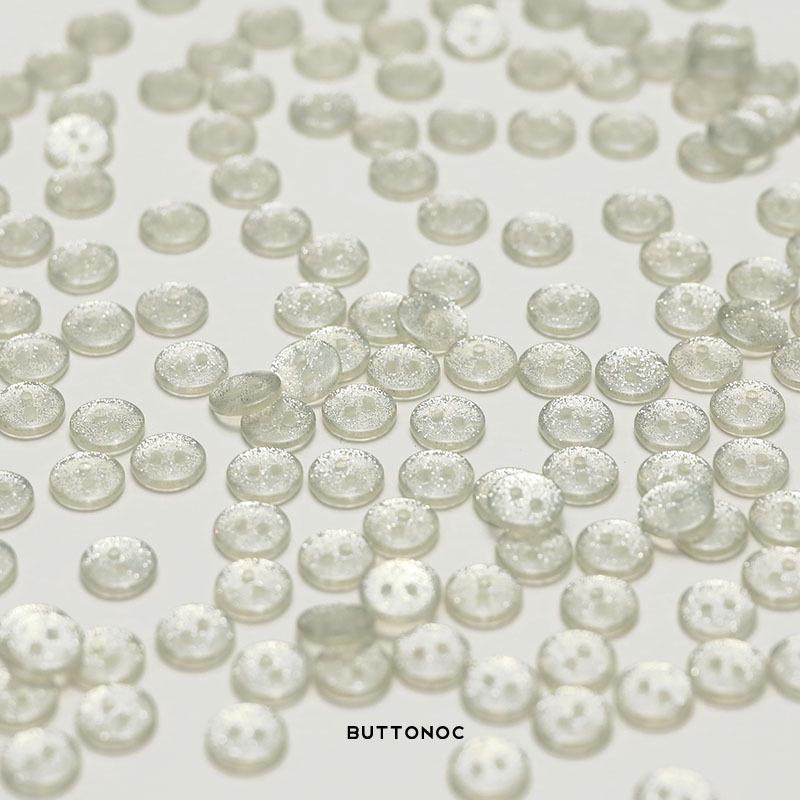 MOSN Silver Sequin Transparent Resin Two-Eye Button for Cardigans and Shirts