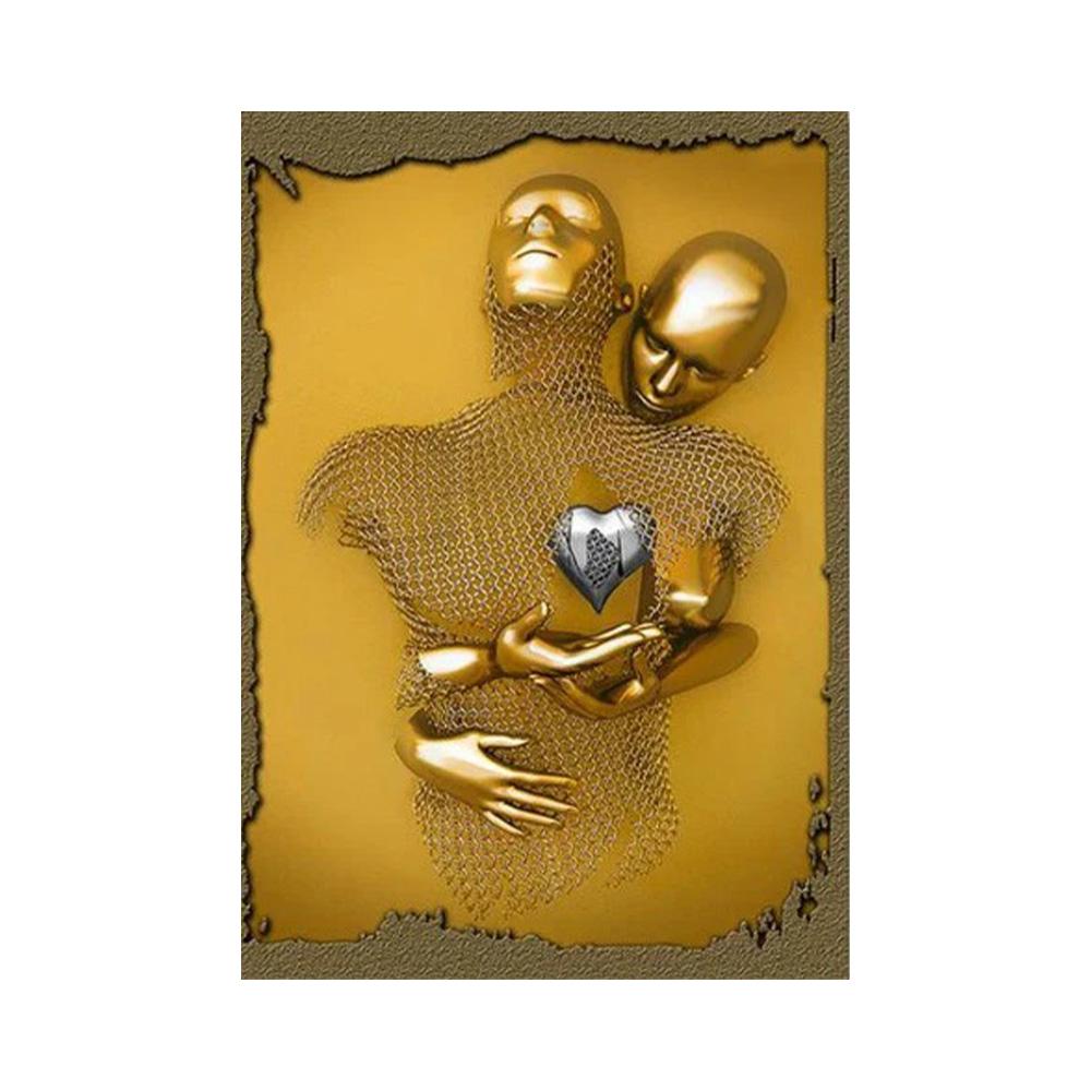 Metal Figure Statue Art Poster High Definition Printing Canvas Painting Prints Couple Sculpture Living Room Home Decor Picture