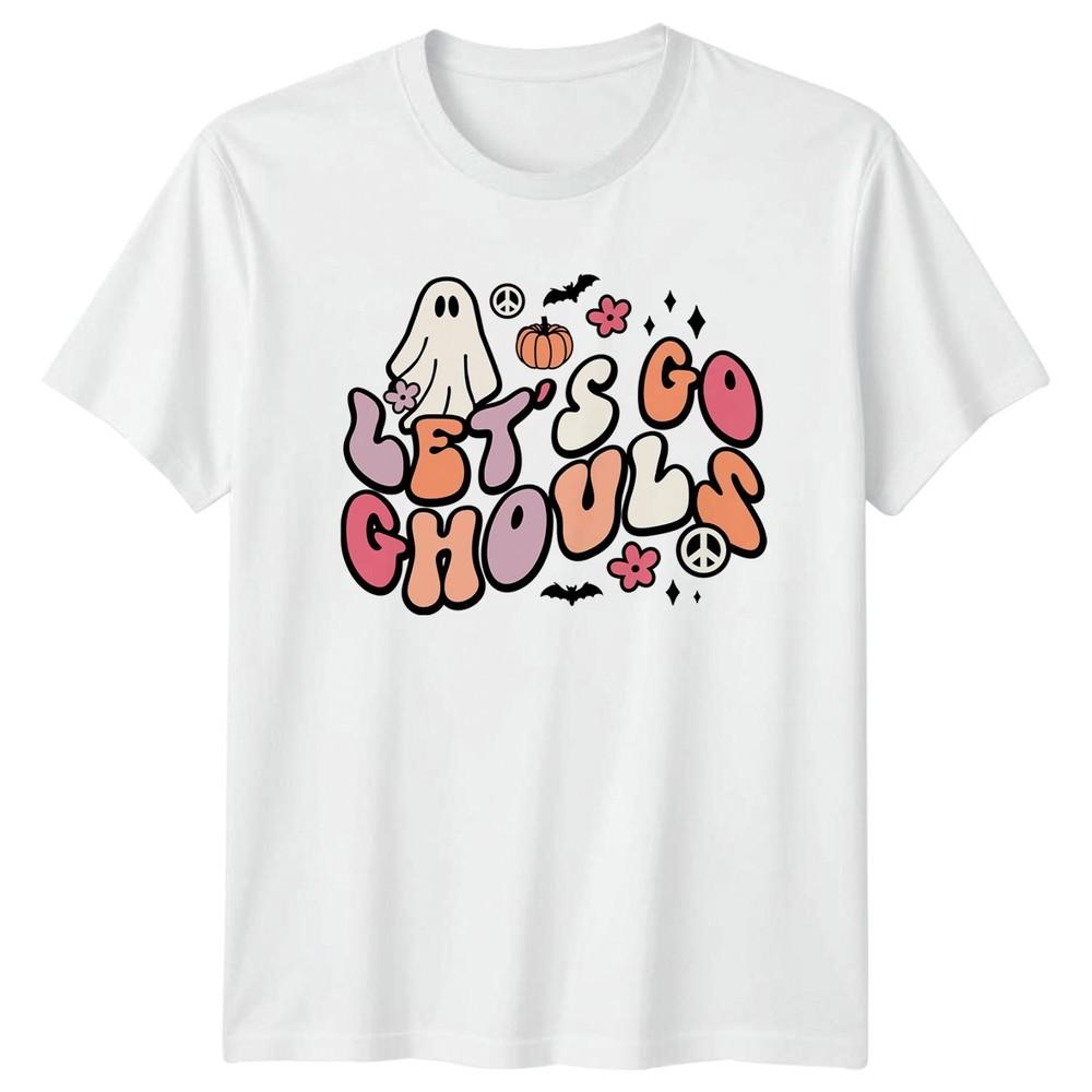 Lets Go Ghouls Unisexs TShirt Retro Fall Halloween Halloween Gift For Her S