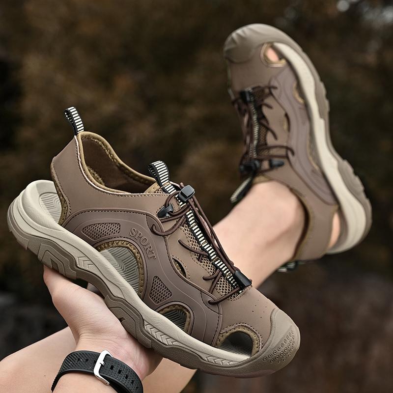 Fashion New Mesh Cloth Luxury Sandals Outdoor Men Beach Shoes Rome Sandals Comfortable Large Size Men Casual Flats Brand Men's Sandals