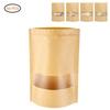 50Pcs Stand Up Pouch Bags Kraft Pouches with Tear Notch and Matte Window Re Able Zip Lock Food Storage Bags