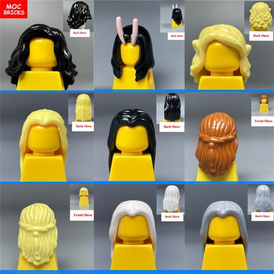 Non-Toxic Moc Bricks Female Hairs Mori Children Women Model Straight Hair 4Cm Figure Wear Assembled Educational Building Blocks Toys