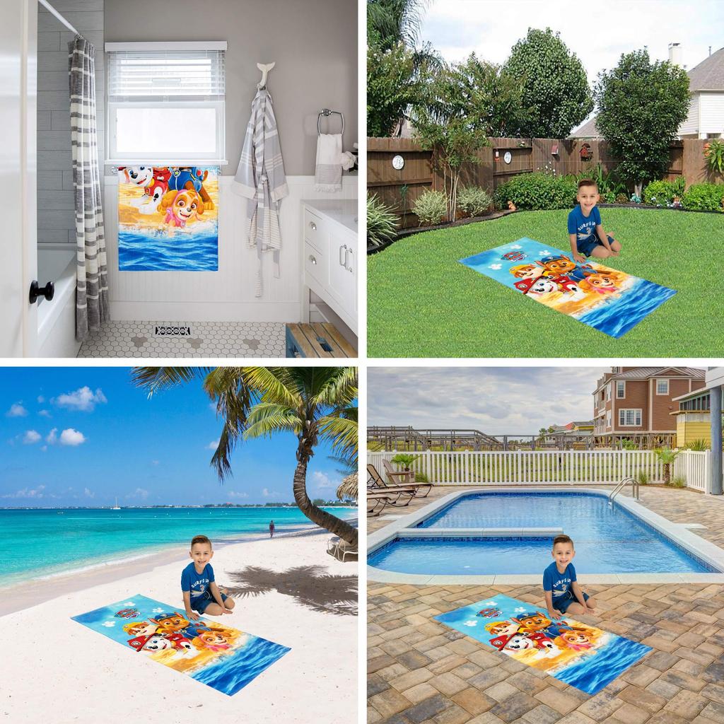 Franco Kids Superweiches Baumwollhandtuch x Paw Patrol für Bad/Pool/Strand, 58" 28"