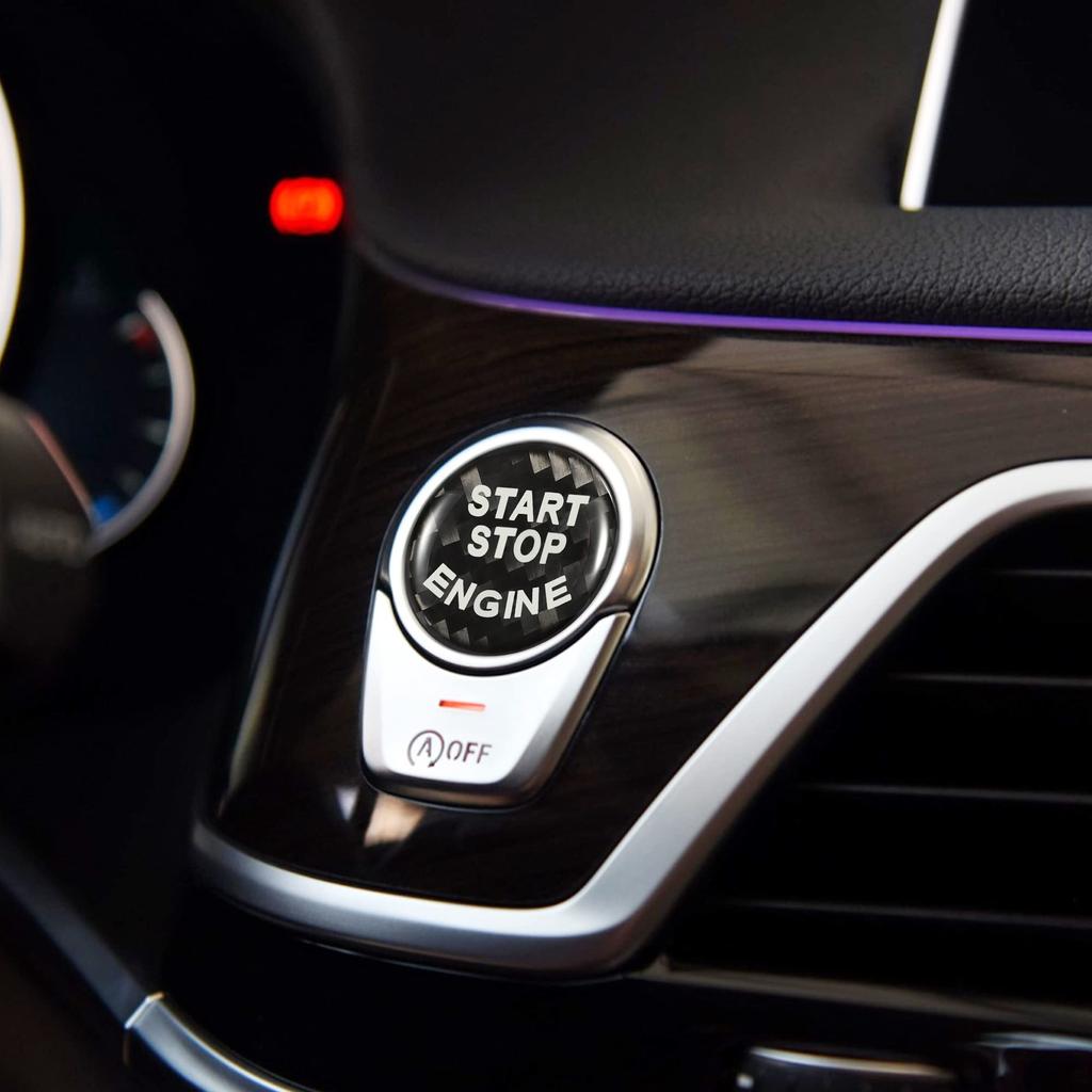 TOMALL Car Engine Start Button Cover Carbon Fiber Compatible For BMW X3 F30 F10