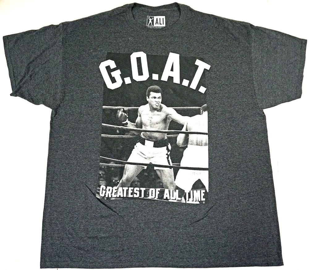MUHAMMAD ALI T-shirt Licensed Boxing Greatest GOAT Tee Men s 2XL Char Gray New Unisex T-Shirt S