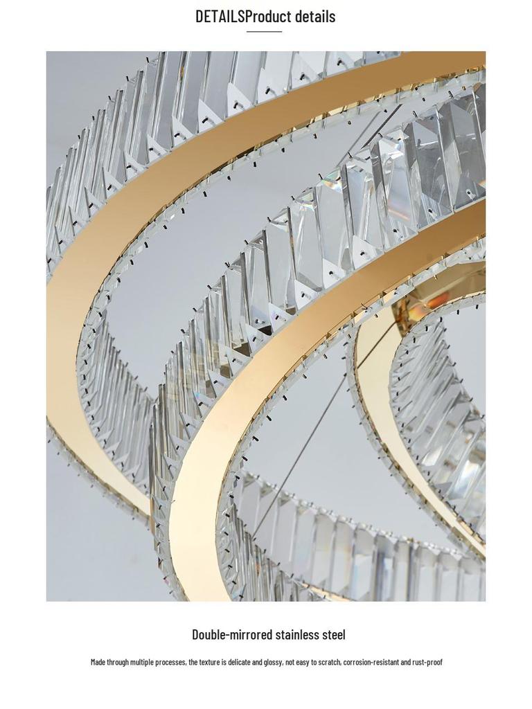 Modern Minimalist Crystal Chandelier for Double-Height Spaces