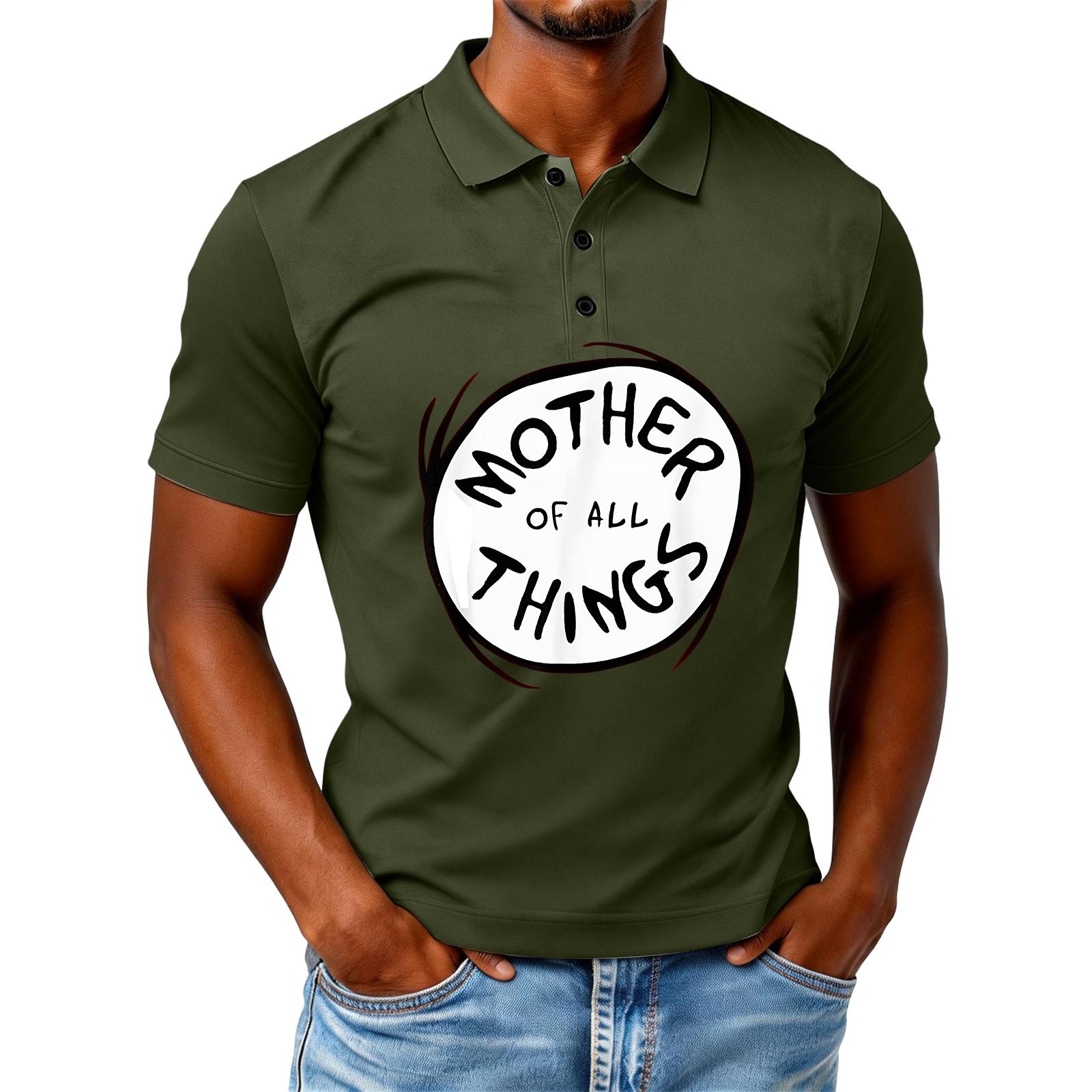 Men s loose and casual fashionable letter- cartoon print short-sleeved round-neck shirt L армия зеленый 1500₽