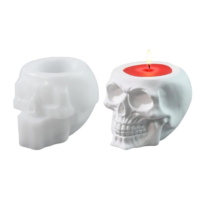 

Candlestick Silicone Mold Skull Candle Cup Mould Candle Holder Gypsum Molds Ornament Aromatherapys Container Mould 1