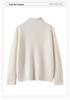 Lekasha Cashmere Half-High Neck Knit Cardigan with Pockets - Thickened Plain Color Top for Autumn/Winter.
