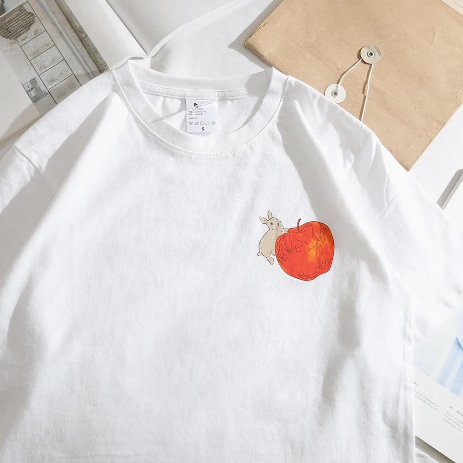 Retro Trend Versatile T-shirt With Short Sleeves Summer Fashion Label Ins For Student Couples Half Sleeved Top For Men Women