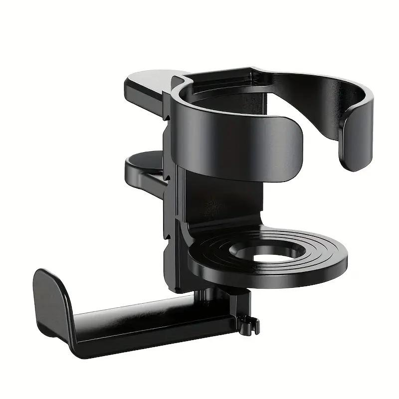 

Drill - Free Headphone Holder & Cup Holder 360° Rotatable Desk - Side Cup Tray Organizer чёрный
